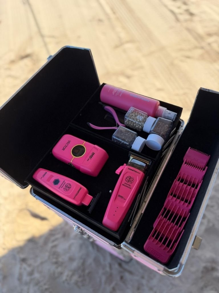 Mobile hairdresser Sydney - professional hair styling tools for on-site services.